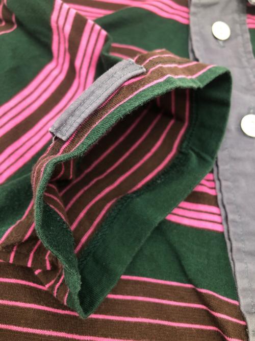 Vivienne Westwood man（ヴィヴィアン ウェストウッド マン）Vivienne Westwood man (ヴィヴィアン ウェストウッド マン) ポロシャツ グリーン×レッド×グレー サイズ:44の古着・服飾アイテム