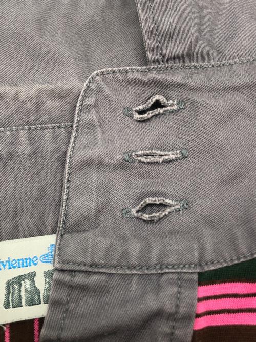 Vivienne Westwood man（ヴィヴィアン ウェストウッド マン）Vivienne Westwood man (ヴィヴィアン ウェストウッド マン) ポロシャツ グリーン×レッド×グレー サイズ:44の古着・服飾アイテム