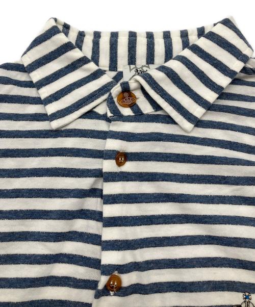 Vivienne Westwood man（ヴィヴィアン ウェストウッド マン）Vivienne Westwood man (ヴィヴィアン ウェストウッド マン) 半袖ボーダーシャツ 16SS Y2K ホワイト×ネイビー サイズ:50の古着・服飾アイテム