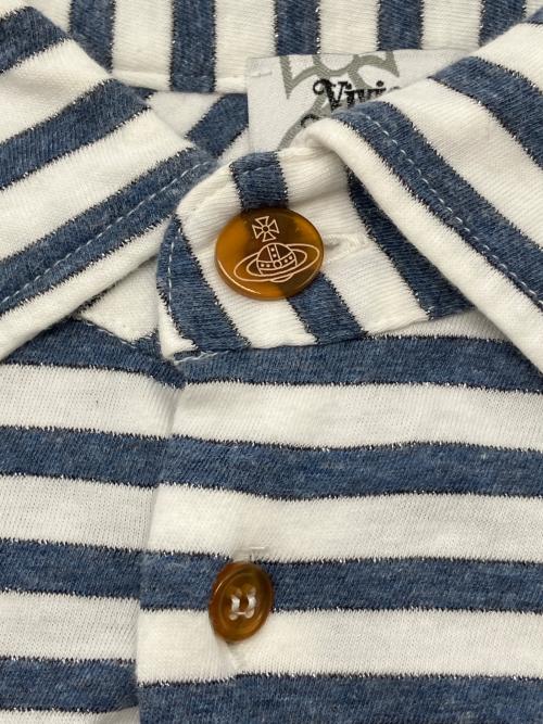 Vivienne Westwood man（ヴィヴィアン ウェストウッド マン）Vivienne Westwood man (ヴィヴィアン ウェストウッド マン) 半袖ボーダーシャツ 16SS Y2K ホワイト×ネイビー サイズ:50の古着・服飾アイテム