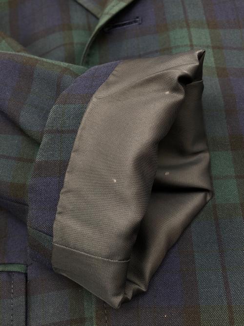 J.PRESS（ジェイプレス）J.PRESS (ジェイプレス) 3Bテーラードジャケット　タータンチェック ネイビー×グリーン サイズ:C-90 W-78 T-165の古着・服飾アイテム
