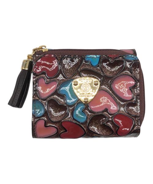 ATAO（アタオ）ATAO (アタオ) 3つ折り財布　ハート柄 ブラウンの古着・服飾アイテム