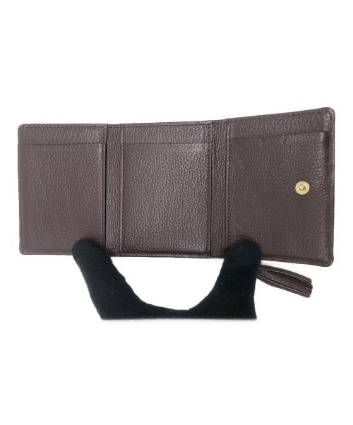 ATAO（アタオ）ATAO (アタオ) 3つ折り財布　ハート柄 ブラウンの古着・服飾アイテム