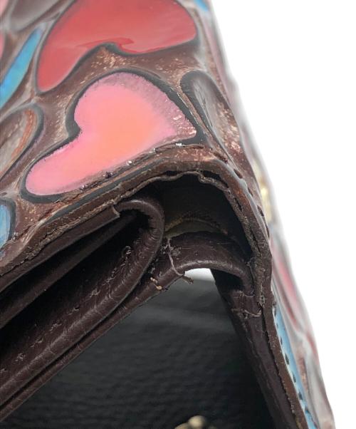 ATAO（アタオ）ATAO (アタオ) 3つ折り財布　ハート柄 ブラウンの古着・服飾アイテム