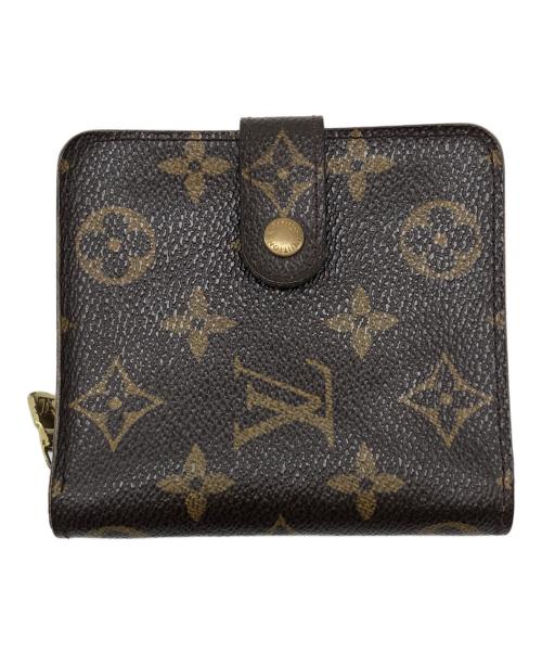 LOUIS VUITTON（ルイ ヴィトン）LOUIS VUITTON (ルイ ヴィトン) 2つ折り財布　モノグラム　コンパクトジップ ブラウンの古着・服飾アイテム