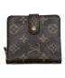 LOUIS VUITTON（ルイ ヴィトン）の古着「2つ折り財布　モノグラム　コンパクトジップ」｜ブラウン