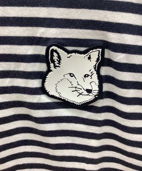 maison kitsune（メゾンキツネ）maison kitsune (メゾンキツネ) 長袖カットソー ホワイト×ブラック サイズ:Sの古着・服飾アイテム