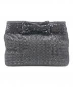 ANTEPRIMA MISTOアンテプリマミスト）の古着「ショルダーバッグ　TWEED RAFIA」｜ブラック