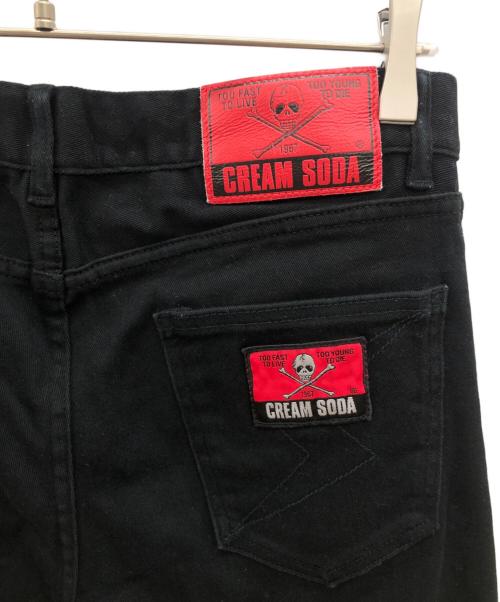 CREAM SODA（クリームソーダ）CREAM SODA (クリームソーダ) ブラックスリムパンツ ブラック サイズ:Mの古着・服飾アイテム