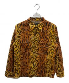 Dry Bones（ドライボーンズ）の古着「レオパード柄シャツ」｜オレンジ×ブラック