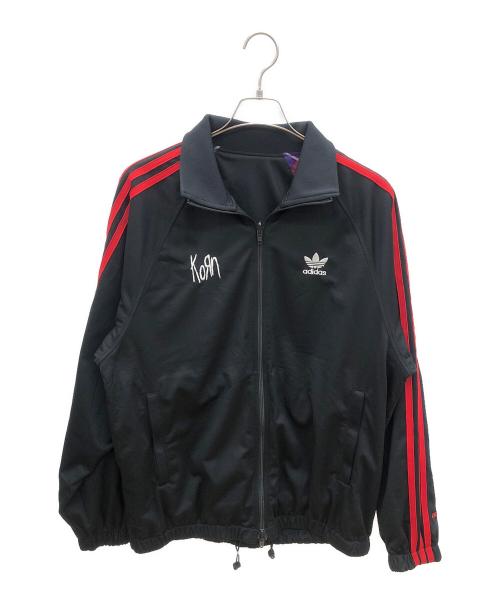 adidas（アディダス）adidas (アディダス) KORN (コーン) リバーシブルトラックジャケット ブラック×レッド×パープル サイズ:Lの古着・服飾アイテム
