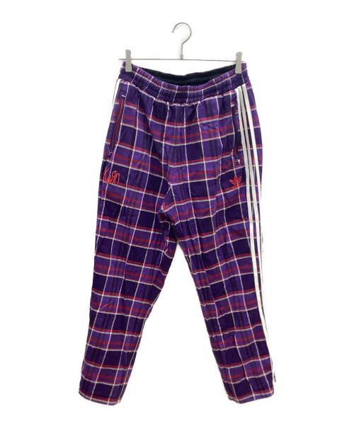 adidas（アディダス）adidas (アディダス) KORN (コーン) リバーシブルトラックパンツ ブラック×レッド×パープル サイズ:Lの古着・服飾アイテム
