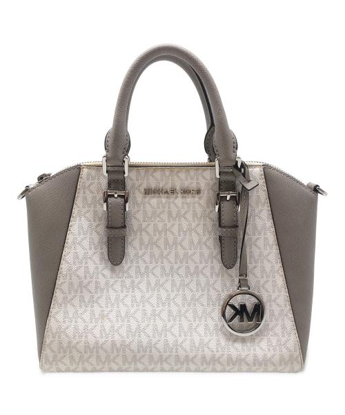 MICHAEL KORS（マイケル・コース）MICHAEL KORS (マイケルコース) 2WAYバッグ ホワイト×グレーの古着・服飾アイテム