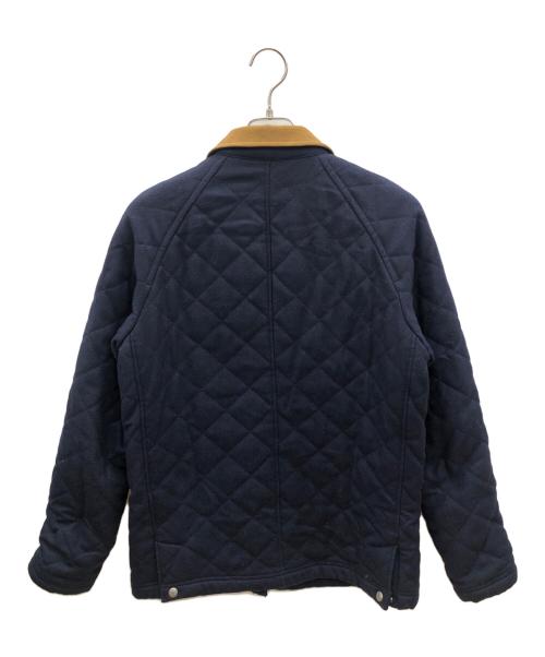 FRED PERRY（フレッドペリー）FRED PERRY (フレッドペリー) キルティングハンティングジャケット ネイビー×ブラウン サイズ:Mの古着・服飾アイテム