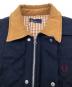 中古・古着 FRED PERRY (フレッドペリー) キルティングハンティングジャケット ネイビー×ブラウン サイズ:M：6000円