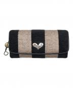 Think Bee!シンクビー!）の古着「長財布」｜ブラック×ベージュ