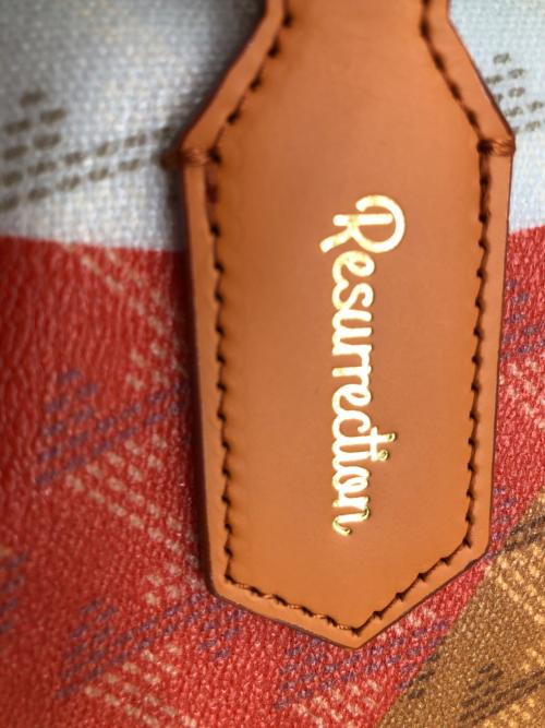 Resurrection（レザレクション）Resurrection (レザレクション) ラニウススクエアビッグ ブラウン×グリーンの古着・服飾アイテム