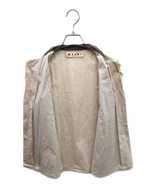 MARNI（マルニ）MARNI (マルニ) ノースリーブブラウス アイボリー×ブラウン サイズ:40の古着・服飾アイテム