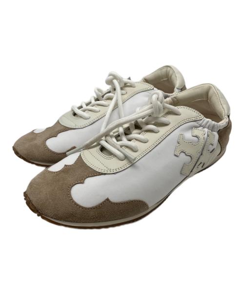 TORY BURCH（トリーバーチ）TORY BURCH (トリーバーチ) スニーカー ホワイト×ベージュ サイズ:24.5の古着・服飾アイテム