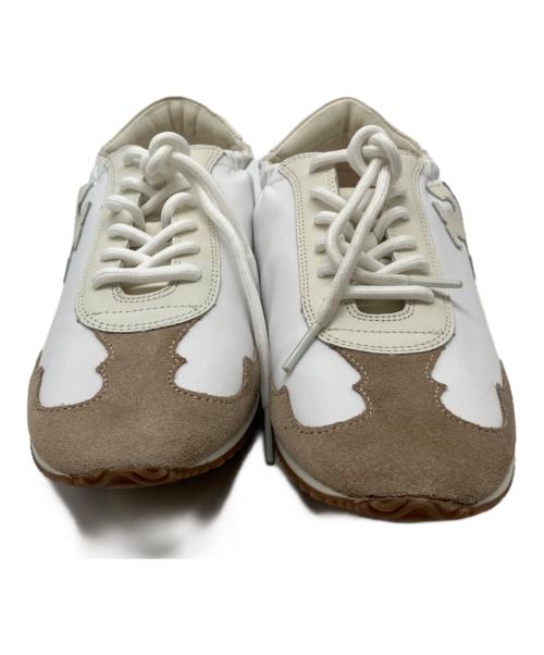 TORY BURCH（トリーバーチ）TORY BURCH (トリーバーチ) スニーカー ホワイト×ベージュ サイズ:24.5の古着・服飾アイテム