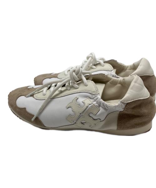 TORY BURCH（トリーバーチ）TORY BURCH (トリーバーチ) スニーカー ホワイト×ベージュ サイズ:24.5の古着・服飾アイテム