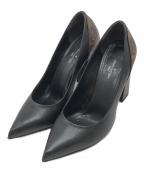 LOUIS VUITTONルイ ヴィトン）の古着「パンプス　モノグラム・リバース　マッチメイクライン」｜ブラック×ブラウン