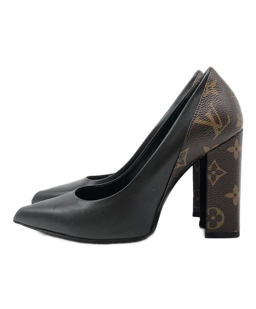 LOUIS VUITTON（ルイ ヴィトン）LOUIS VUITTON (ルイ ヴィトン) パンプス　モノグラム・リバース　マッチメイクライン ブラック×ブラウン サイズ:35の古着・服飾アイテム