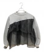 willfullyウィルフリー）の古着「slant organdy docking sweat tops willfully」｜グレー
