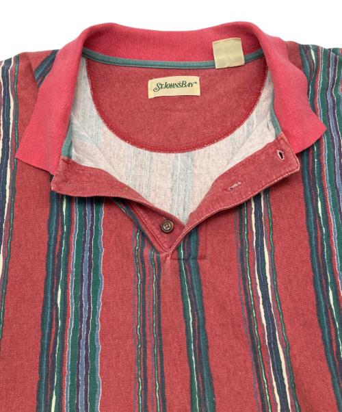 ST JOHN'S BAY（セントジョンズベイ）ST JOHN'S BAY (セントジョンズベイ) 90sポロシャツ レッド×グリーン サイズ:Lの古着・服飾アイテム