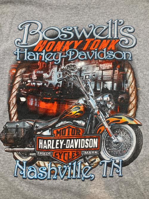 HARLEY-DAVIDSON（ハーレーダビッドソン）HARLEY-DAVIDSON (ハーレーダビッドソン) プリントTシャツ　古着 グレー サイズ:不明の古着・服飾アイテム
