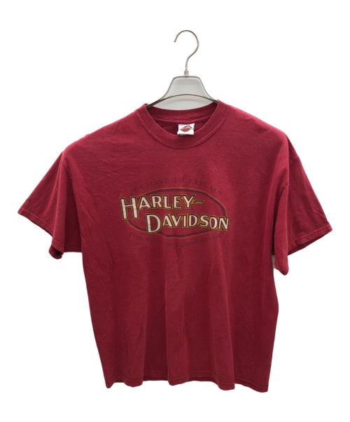 HARLEY-DAVIDSON（ハーレーダビッドソン）HARLEY-DAVIDSON (ハーレーダビッドソン) Hanes (ヘインズ) 00sプリントTシャツ レッド サイズ:XLの古着・服飾アイテム