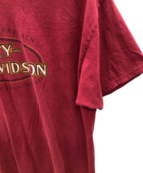HARLEY-DAVIDSON（ハーレーダビッドソン）HARLEY-DAVIDSON (ハーレーダビッドソン) Hanes (ヘインズ) 00sプリントTシャツ レッド サイズ:XLの古着・服飾アイテム