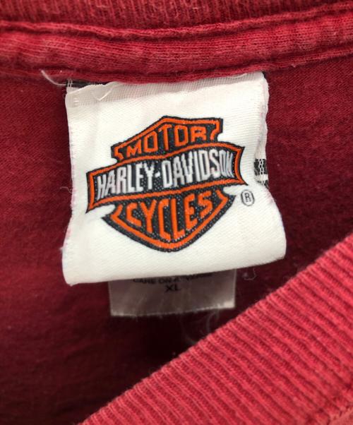 HARLEY-DAVIDSON（ハーレーダビッドソン）HARLEY-DAVIDSON (ハーレーダビッドソン) Hanes (ヘインズ) 00sプリントTシャツ レッド サイズ:XLの古着・服飾アイテム