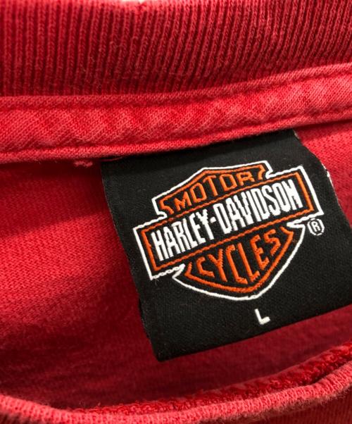 HARLEY-DAVIDSON（ハーレーダビッドソン）HARLEY-DAVIDSON (ハーレーダビッドソン) HOLOUBEK (ホロウベック) 00sプリントTシャツ レッド サイズ:Lの古着・服飾アイテム