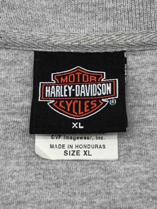 HARLEY-DAVIDSON（ハーレーダビッドソン）HARLEY-DAVIDSON (ハーレーダビッドソン) HOLOUBEK (ホロウベック) 90sプリントポロシャツ　古着 グレー サイズ:XLの古着・服飾アイテム