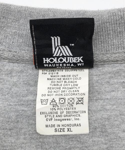 HARLEY-DAVIDSON（ハーレーダビッドソン）HARLEY-DAVIDSON (ハーレーダビッドソン) HOLOUBEK (ホロウベック) 90sプリントポロシャツ　古着 グレー サイズ:XLの古着・服飾アイテム