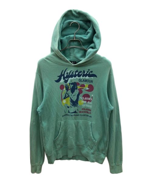 Hysteric Glamour（ヒステリックグラマー）Hysteric Glamour (ヒステリックグラマー) プルオーバーパーカー　SPRING VALLEY　Y2K グリーン サイズ:Mの古着・服飾アイテム