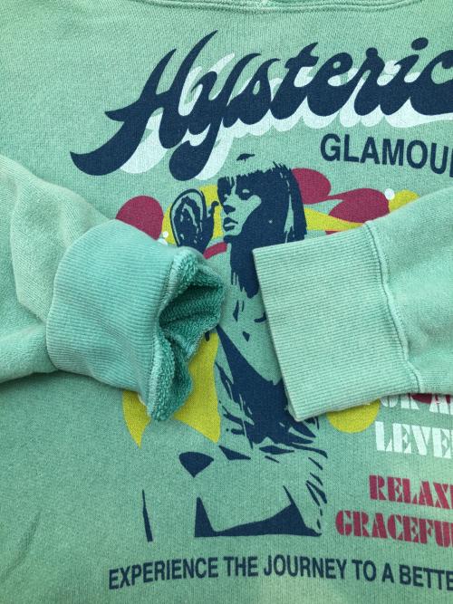 Hysteric Glamour（ヒステリックグラマー）Hysteric Glamour (ヒステリックグラマー) プルオーバーパーカー　SPRING VALLEY　Y2K グリーン サイズ:Mの古着・服飾アイテム
