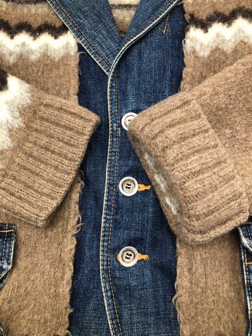 tricot COMME des GARCONS（トリココムデギャルソン）tricot COMME des GARCONS (トリココムデギャルソン) ジャケット インディゴ×ブラウン サイズ:Ｍの古着・服飾アイテム