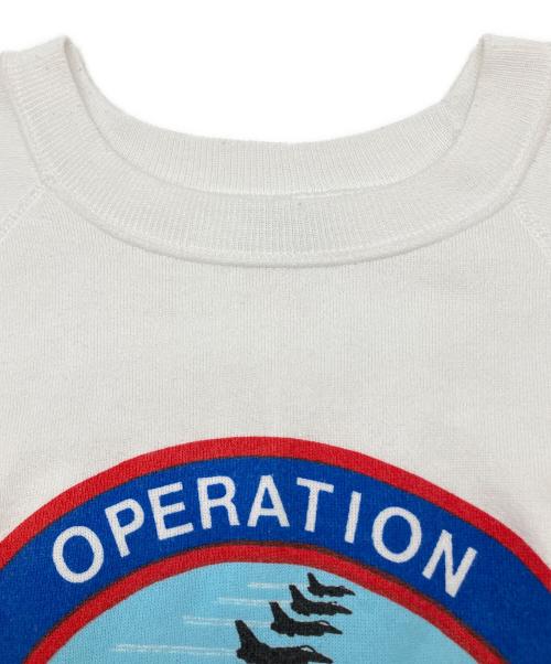 Hanes（ヘインズ）Hanes (ヘインズ) 90sラグランスウェット 湾岸戦争 USA製 古着 ホワイト サイズ:XLの古着・服飾アイテム