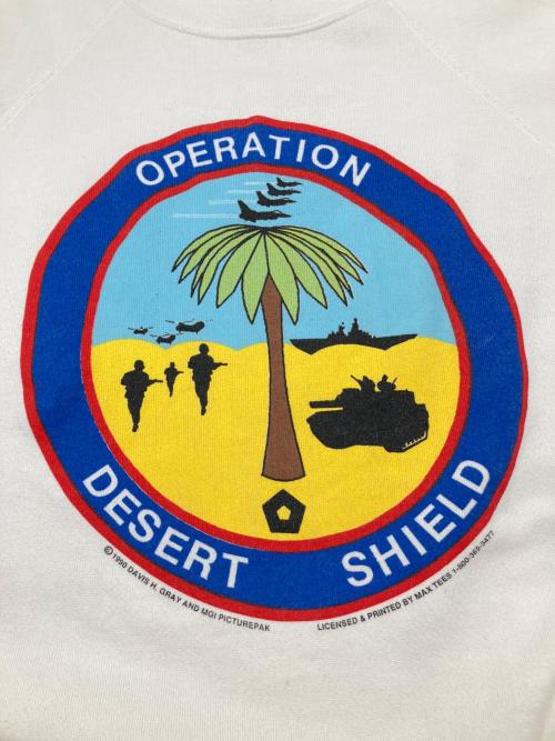 Hanes（ヘインズ）Hanes (ヘインズ) 90sラグランスウェット 湾岸戦争 USA製 古着 ホワイト サイズ:XLの古着・服飾アイテム