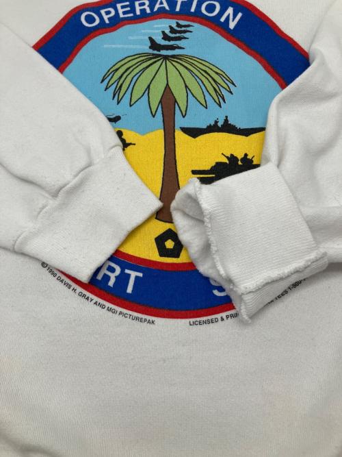 Hanes（ヘインズ）Hanes (ヘインズ) 90sラグランスウェット 湾岸戦争 USA製 古着 ホワイト サイズ:XLの古着・服飾アイテム