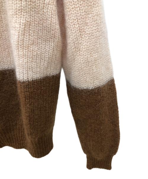 TARA JARMON（タラジャーモン）TARA JARMON (タラジャーモン) 厚手ニット ブラウン×パープル サイズ:バスト90　身長164　40サイズ(SIZE L)の古着・服飾アイテム