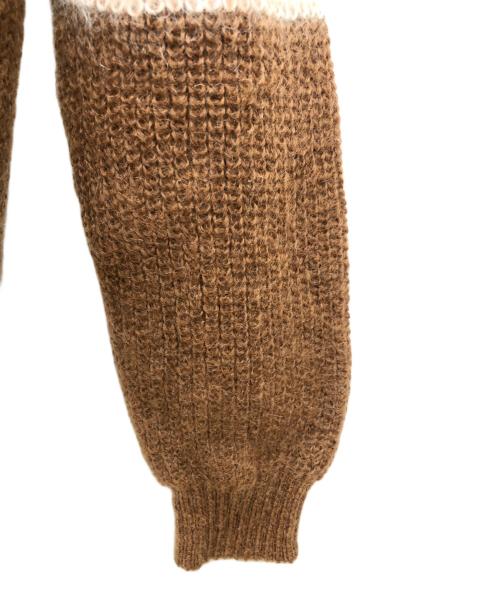 TARA JARMON（タラジャーモン）TARA JARMON (タラジャーモン) 厚手ニット ブラウン×パープル サイズ:バスト90　身長164　40サイズ(SIZE L)の古着・服飾アイテム