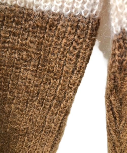 TARA JARMON（タラジャーモン）TARA JARMON (タラジャーモン) 厚手ニット ブラウン×パープル サイズ:バスト90　身長164　40サイズ(SIZE L)の古着・服飾アイテム