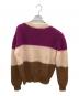 TARA JARMON (タラジャーモン) 厚手ニット ブラウン×パープル サイズ:バスト90　身長164　40サイズ(SIZE L)：8000円