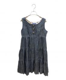 BURBERRY BLUE LABEL（バーバリーロンドンブルーレーベル）の古着「ノースリーブワンピース」｜インディゴ