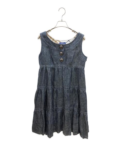 BURBERRY BLUE LABEL（バーバリーロンドンブルーレーベル）BURBERRY BLUE LABEL (バーバリーロンドンブルーレーベル) ノースリーブワンピース インディゴ サイズ:38の古着・服飾アイテム