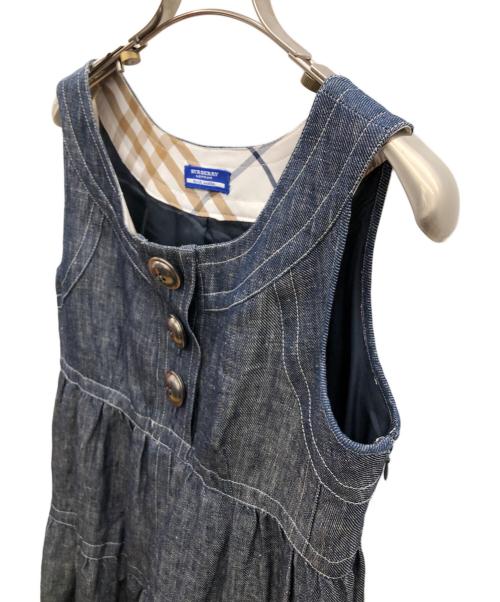 BURBERRY BLUE LABEL（バーバリーロンドンブルーレーベル）BURBERRY BLUE LABEL (バーバリーロンドンブルーレーベル) ノースリーブワンピース インディゴ サイズ:38の古着・服飾アイテム