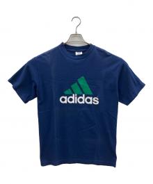 adidas（アディダス）の古着「90sロゴプリントシャツ　万国旗タグ」｜ネイビー×グリーン